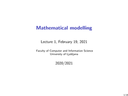 Mathematical Modelling