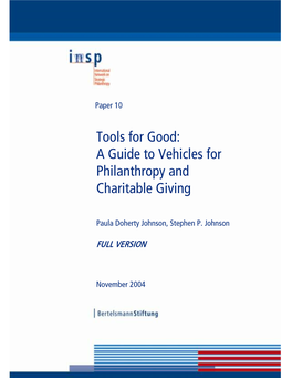 A Guide to Vehicles for Philanthropy and Charitable Giving