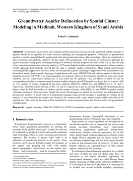 Spatial Clustering, DBSCAN, HDBSCAN, OPTICS, Groundwater Aquifer, Saudi Arabia, Madinah