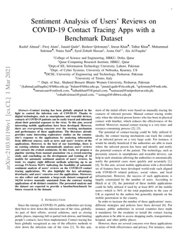 Sentiment Analysis of Users' Reviews on COVID-19 Contact Tracing Apps
