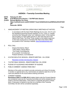 Township Committee Meeting