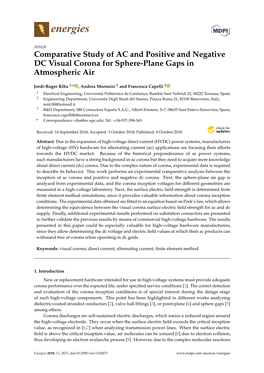 Comparative Study of AC and Positive and Negative DC Visual Corona for Sphere-Plane Gaps in Atmospheric Air