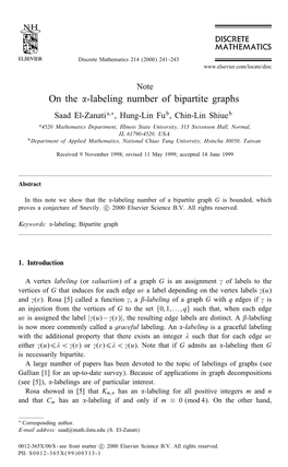 On the -Labeling Number of Bipartite Graphs