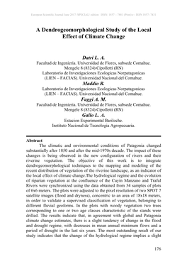 A Dendrogeomorphological Study of the Local Effect of Climate Change