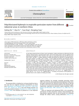 Polychlorinated Biphenyls in Respirable Particulate Matter From