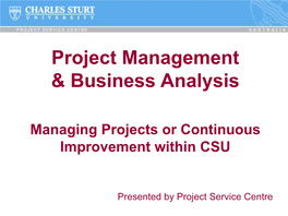 Project Management & Business Analysis