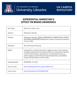 Experiential Marketing's Effect on Brand Awareness