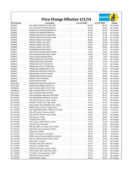 Price Change Effective 1/1/14