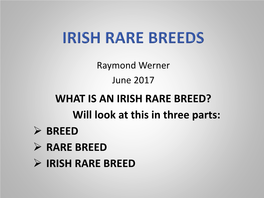 Irish Rare Breeds