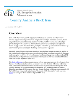 Country Analysis Brief: Iran