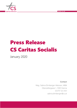Press Release CS Caritas Socialis