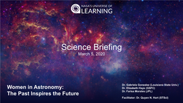 Science Briefing March 5, 2020