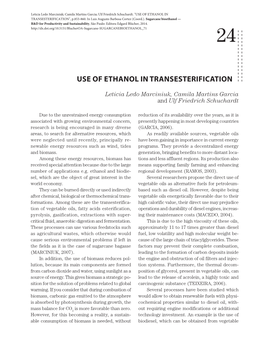 USE of ETHANOL in TRANSESTERIFICATION