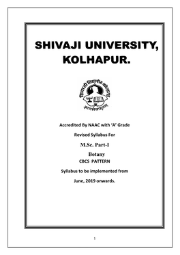 M.Sc. Part-I Botany CBCS PATTERN