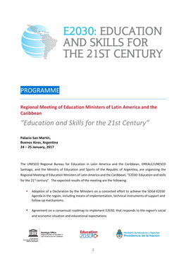 “Education and Skills for the 21St Century”
