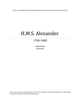 HMS Alexander-Research