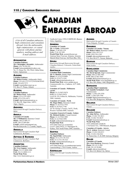 Canadian Embassies Abroad Canadian Embassies Abroad