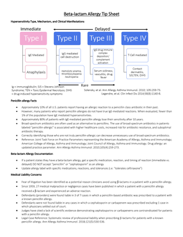 Beta-Lactam Allergy Tip Sheet