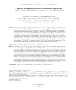 Origins and Demographic Dynamics of Tupí Expansion: a Genetic Tale Origens E Dinâmica Demográfica Da Expansão Tupi: Uma História Genética