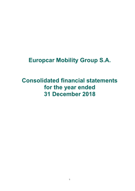 Consolidated Financial Statements for the Year Ended 31 December 2018