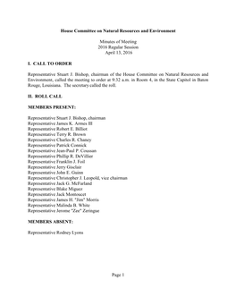 House Committee on Natural Resources and Environment