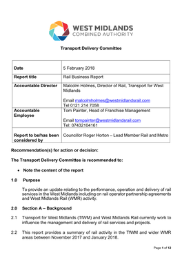 WMCA Board Report Template