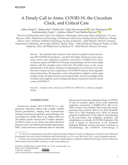 COVID-19, the Circadian Clock, and Critical Care