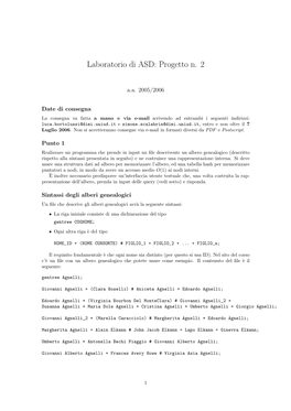 Laboratorio Di ASD: Progetto N. 2