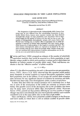 Isoallele Frequencies in Very Large Populations