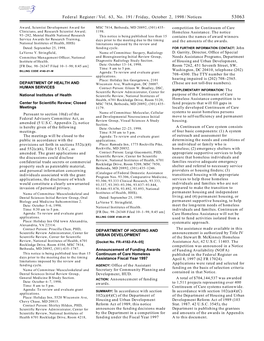 Federal Register/Vol. 63, No. 191/Friday, October 2, 1998/Notices