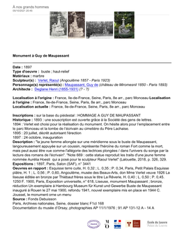 Résumé Pour Monument À Guy De Maupassant