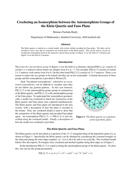 Crocheting an Isomorphism Between the Automorphism Groups of the Klein Quartic and Fano Plane