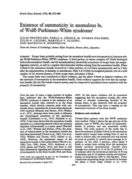 Existence of Automaticity in Anomalous Bi. of Wolff-Parkinson-White Syndrome1