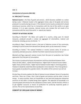 CONCEPT of CIRCULAR FLOW of MONEY Households Give Their Resources and Services to the Firms