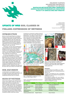 Introduction Soil Excursion Signs of Wetness