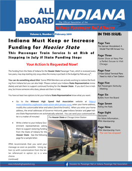 All Aboard Indiana February 2019