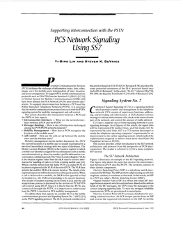 PCS Network Signaling Using SS7