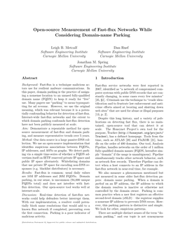 Open-Source Measurement of Fast-Flux Networks While