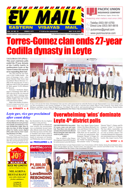 Torres-Gomez Clan Ends 27-Year Codilla Dynasty in Leyte