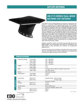 Satcom Antenna Dm C175 Series Dual Mode Batwing