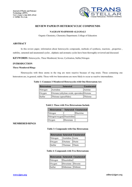 Review in Heterocyclic Compounds 51