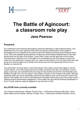 The Battle of Agincourt: a Classroom Role Play