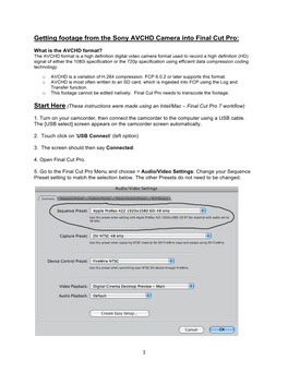 Getting Footage from the Sony AVCHD Camera Into Final Cut Pro