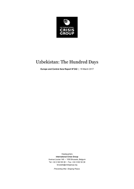 Uzbekistan: the Hundred Days
