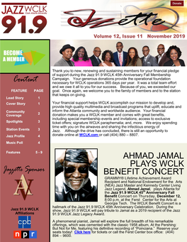 Ahmad Jamal Plays Wclk Benefit Concert