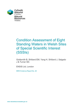 Condition Assessment of Eight Standing Waters in Welsh Sites of Special Scientific Interest (Sssis)