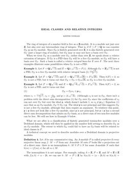 Ideal Classes and Relative Integers