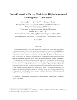 Error-Correction Factor Models for High-Dimensional Cointegrated Time Series∗