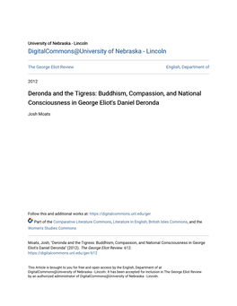 Buddhism, Compassion, and National Consciousness in George Eliot's Daniel Deronda