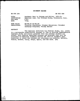 DOCUMENT RESUME ED 070 379 HE 003 608 TITLE Academic Year